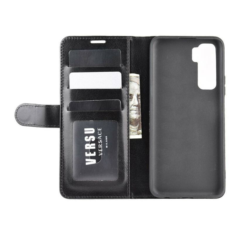 Capa Em Pele Para Huawei P40 Lite 5G Efeito Couro Fino