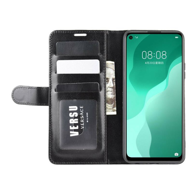 Capa Em Pele Para Huawei P40 Lite 5G Efeito Couro Fino