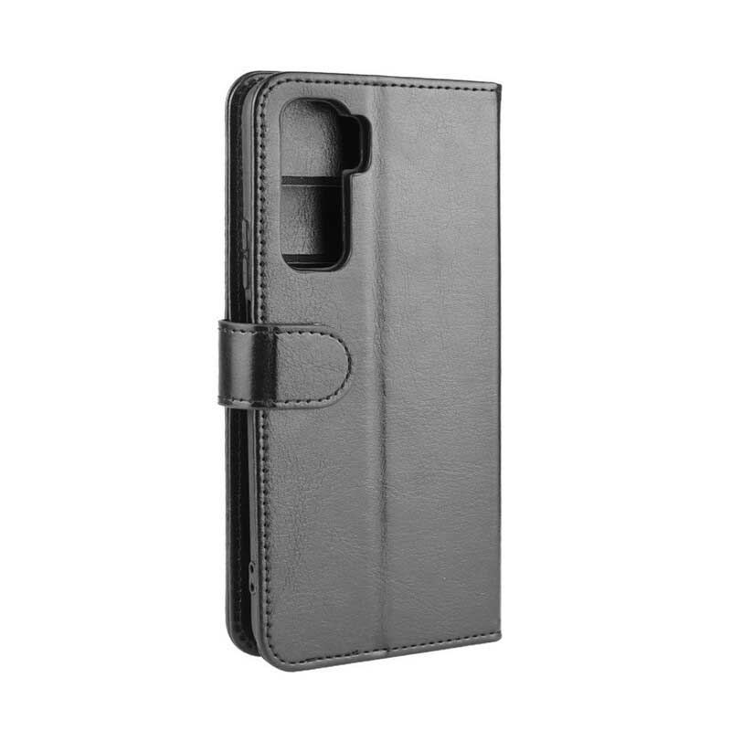 Capa Em Pele Para Huawei P40 Lite 5G Efeito Couro Fino