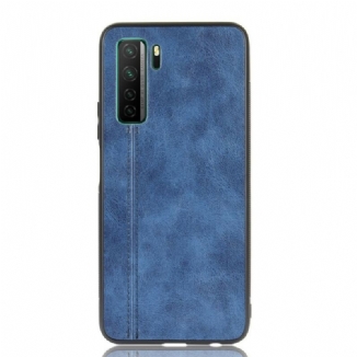 Capa Para Huawei P40 Lite 5G Costura De Couro Estilo