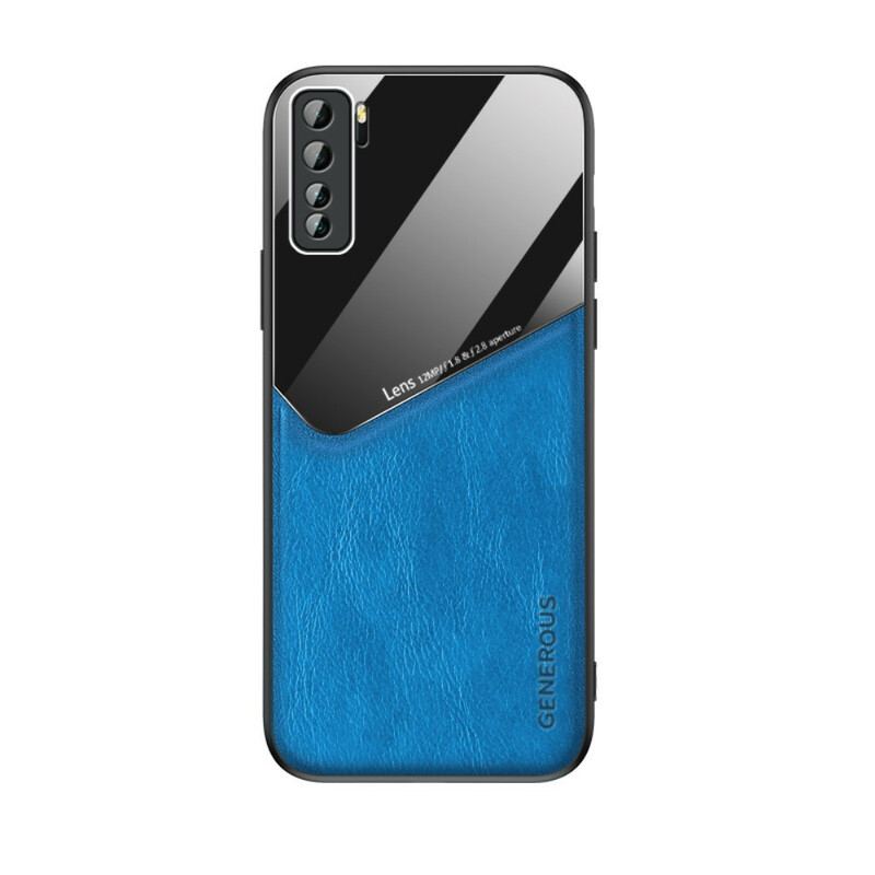 Capa Para Huawei P40 Lite 5G Efeito Couro Magnético