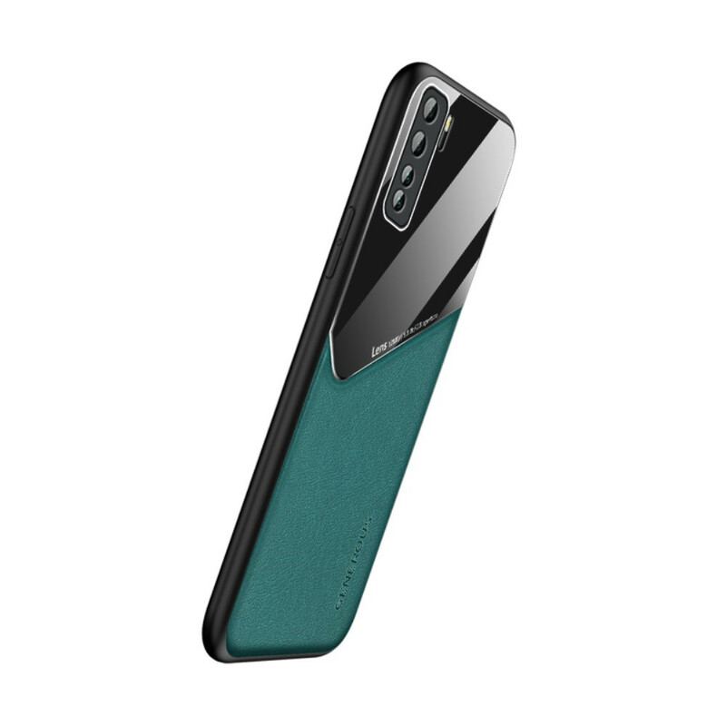 Capa Para Huawei P40 Lite 5G Efeito Couro Magnético