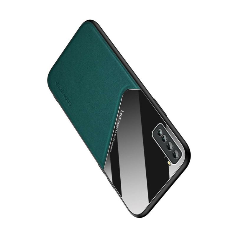 Capa Para Huawei P40 Lite 5G Efeito Couro Magnético