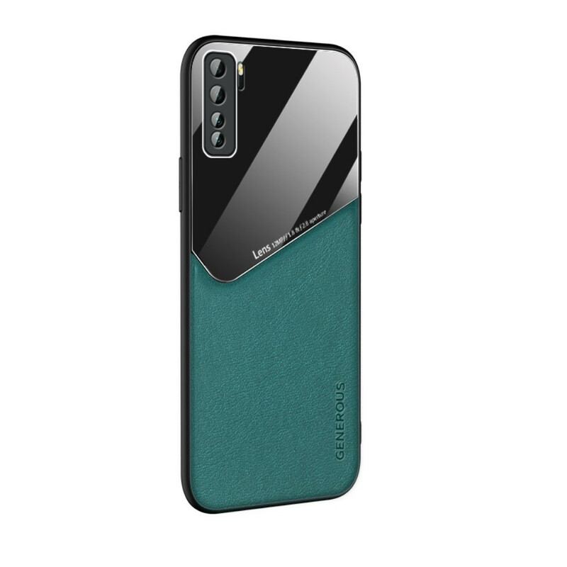 Capa Para Huawei P40 Lite 5G Efeito Couro Magnético