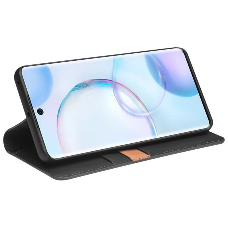 Capa De Celular Para Huawei Nova 9 Flip Couro Genuíno Qialino