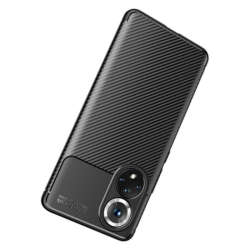 Capa De Celular Para Huawei Nova 9 Textura Flexível De Fibra De Carbono