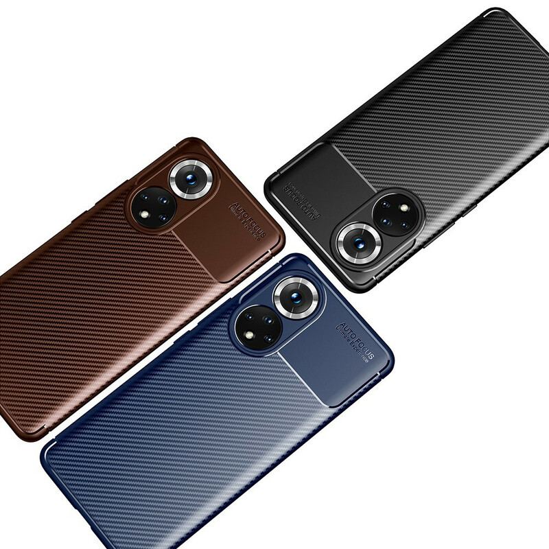 Capa De Celular Para Huawei Nova 9 Textura Flexível De Fibra De Carbono