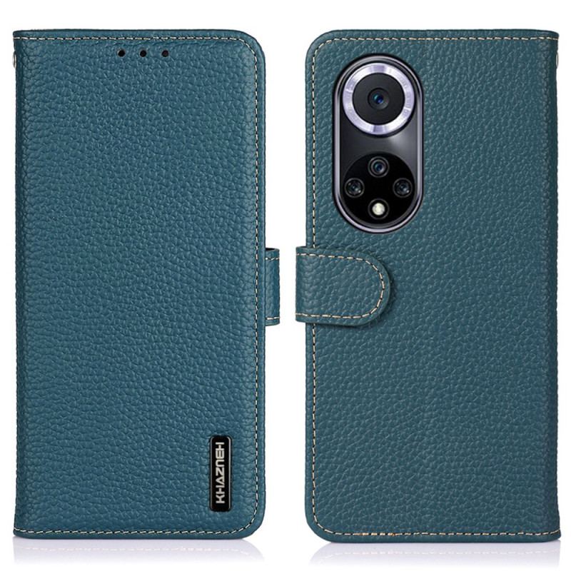 Capa De Couro Para Huawei Nova 9 Khazneh Lichia Couro