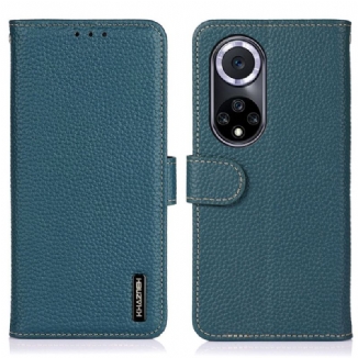 Capa De Couro Para Huawei Nova 9 Khazneh Lichia Couro