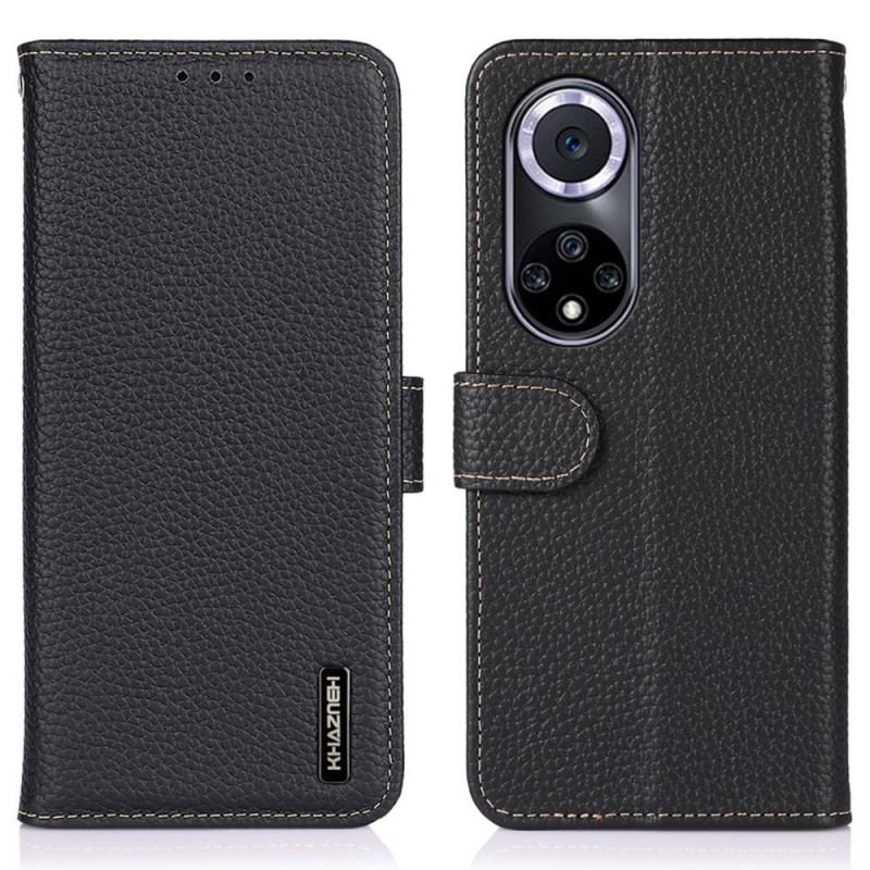 Capa De Couro Para Huawei Nova 9 Khazneh Lichia Couro