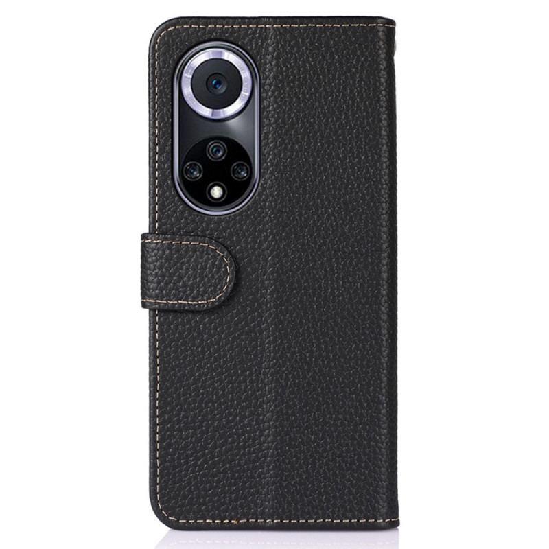 Capa De Couro Para Huawei Nova 9 Khazneh Lichia Couro