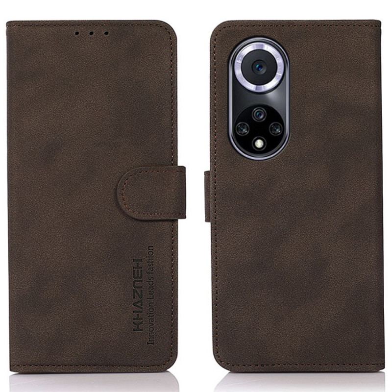 Capa De Couro Para Huawei Nova 9 Khazneh Moda Efeito Couro