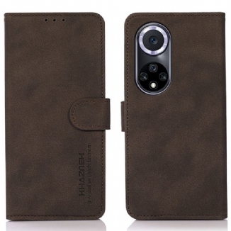 Capa De Couro Para Huawei Nova 9 Khazneh Moda Efeito Couro