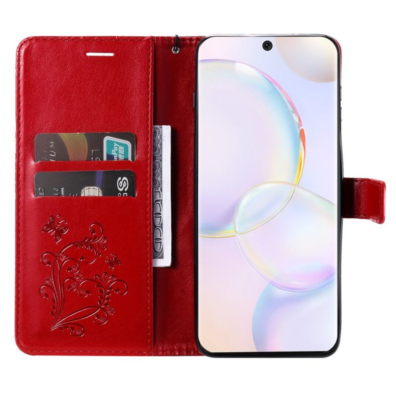 Capa Flip Para Huawei Nova 9 De Cordão Borboletas Gigantes