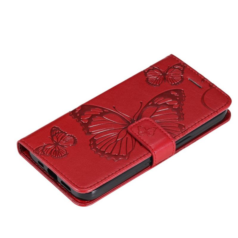 Capa Flip Para Huawei Nova 9 De Cordão Borboletas Gigantes