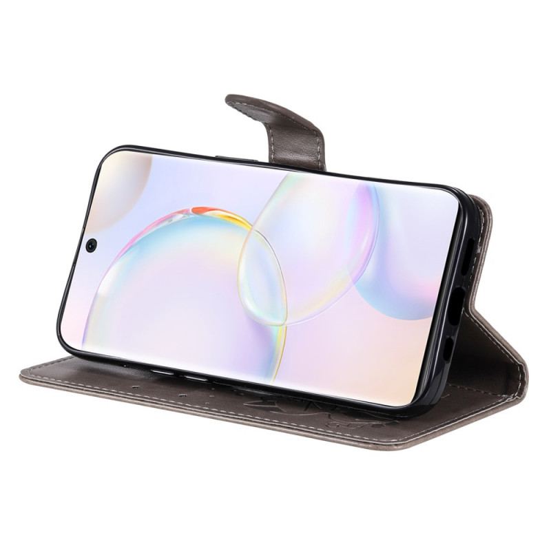 Capa Flip Para Huawei Nova 9 De Cordão Gato E Abelha Com Cordão