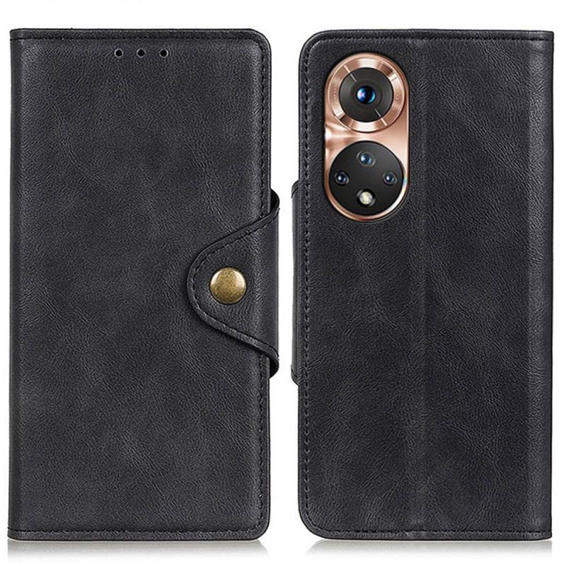 Capa Flip Para Huawei Nova 9 Couro Sintético Vintage E Botão