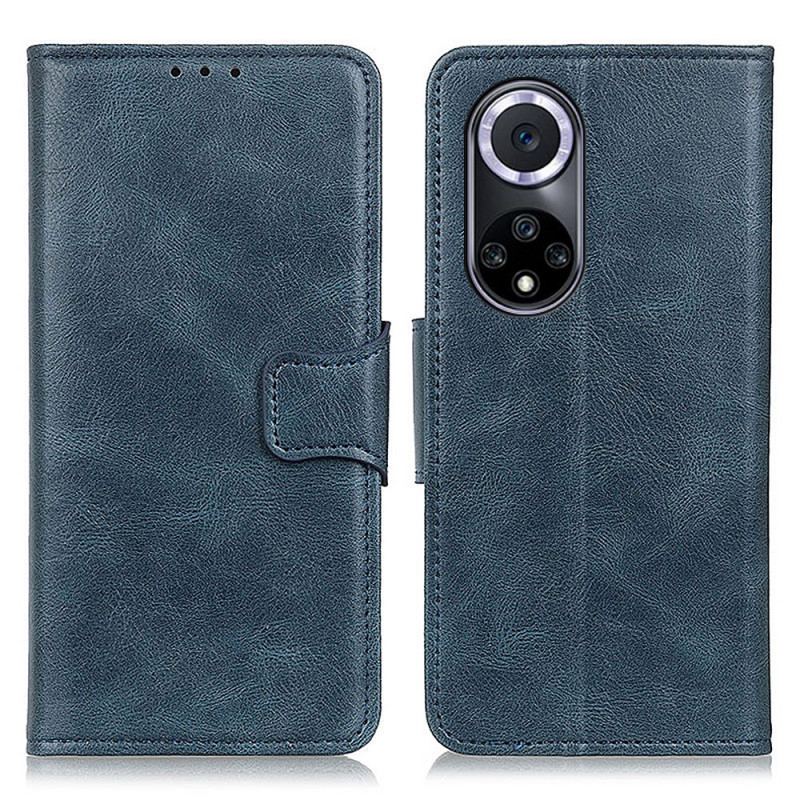 Capa Flip Para Huawei Nova 9 Fecho Reversível Efeito Couro