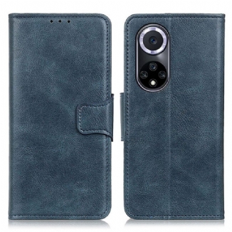 Capa Flip Para Huawei Nova 9 Fecho Reversível Efeito Couro