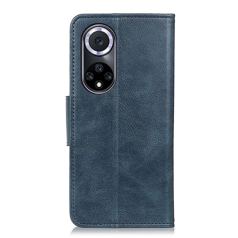 Capa Flip Para Huawei Nova 9 Fecho Reversível Efeito Couro