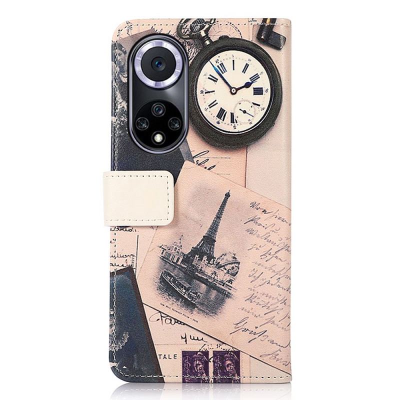 Capa Flip Para Huawei Nova 9 Torre Eiffel Do Poeta