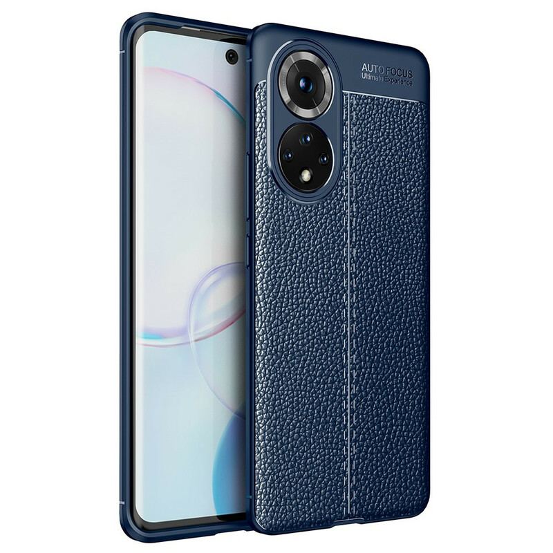 Capa Para Huawei Nova 9 Linha Dupla Efeito Couro Litchi