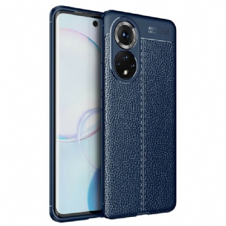 Capa Para Huawei Nova 9 Linha Dupla Efeito Couro Litchi