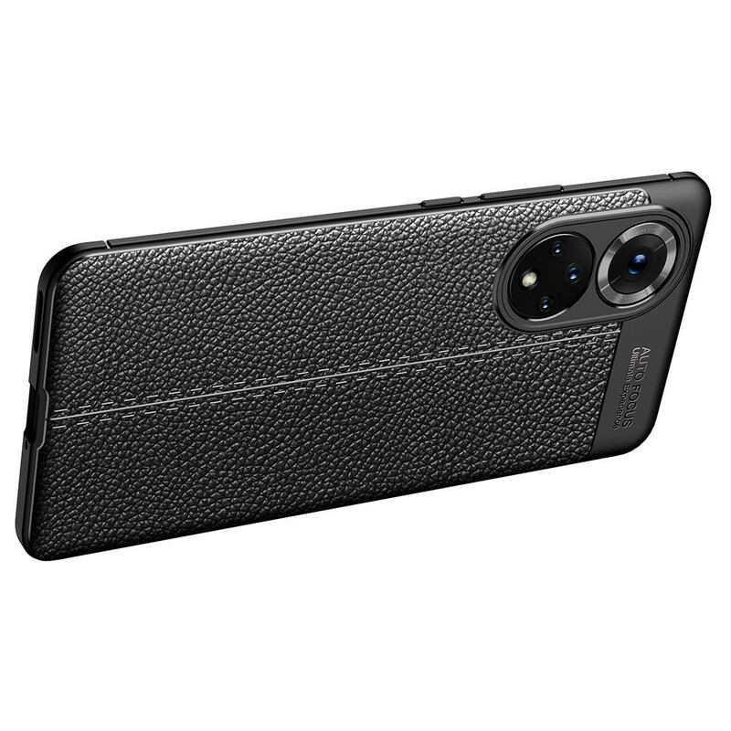 Capa Para Huawei Nova 9 Linha Dupla Efeito Couro Litchi