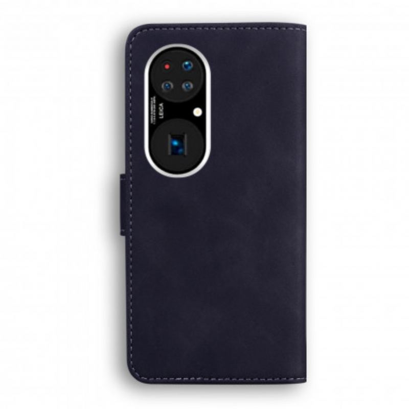 Capa De Couro Para Huawei P50 Estilo Couture Vintage Couture