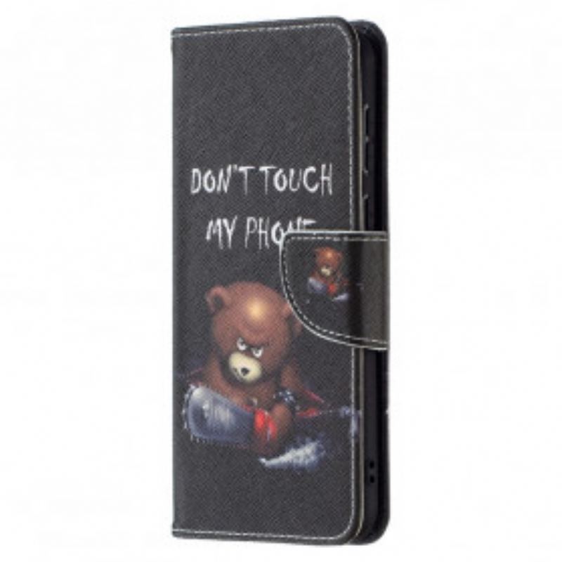 Capa Em Pele Para Huawei P50 Urso Perigoso