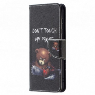 Capa Em Pele Para Huawei P50 Urso Perigoso