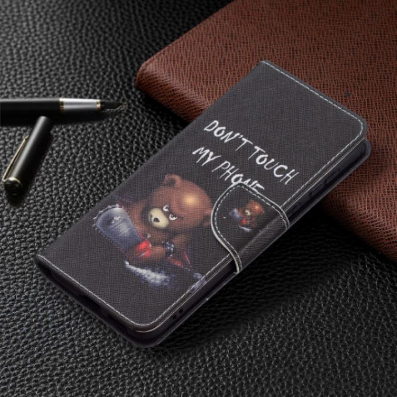 Capa Em Pele Para Huawei P50 Urso Perigoso