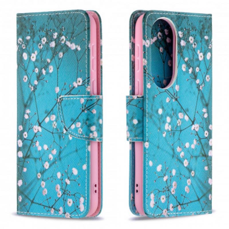 Capa Flip Para Huawei P50 Árvore Florida