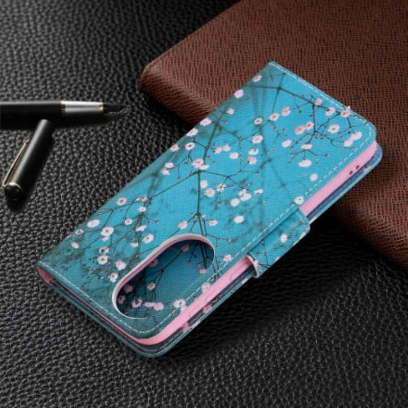 Capa Flip Para Huawei P50 Árvore Florida