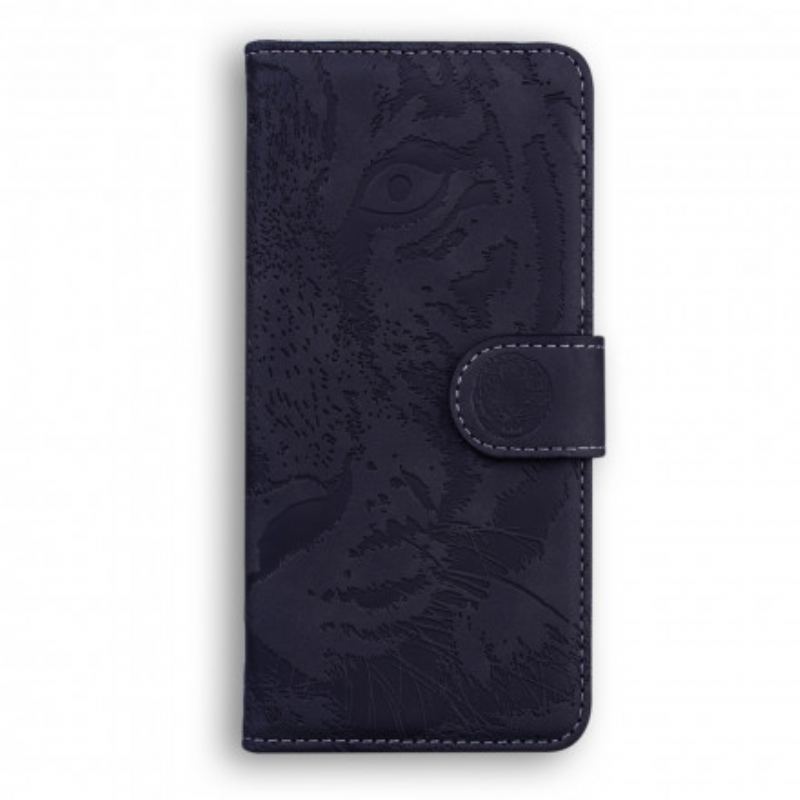 Capa Flip Para Huawei P50 Estampa Cara De Tigre