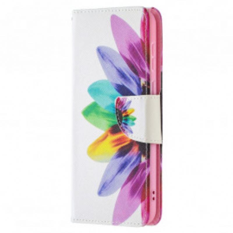 Capa Flip Para Huawei P50 Flor Aquarela