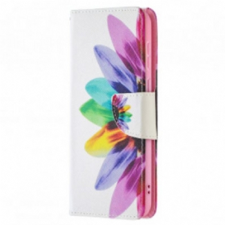 Capa Flip Para Huawei P50 Flor Aquarela