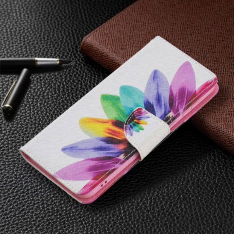 Capa Flip Para Huawei P50 Flor Aquarela