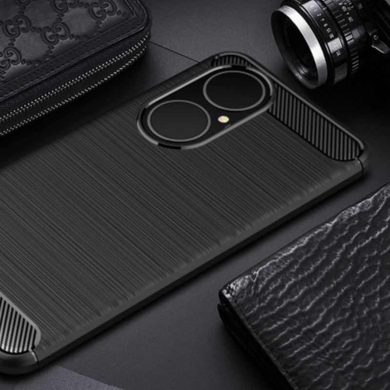 Capa Para Huawei P50 Fibra De Carbono Escovada