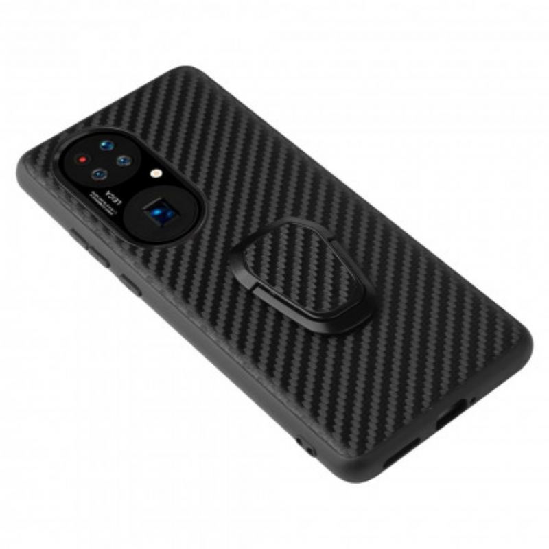 Capa Para Huawei P50 Suporte De Anel De Fibra De Carbono