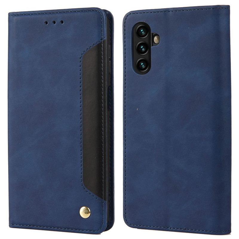 Capa De Celular Para Samsung Galaxy A13 5G / A04s Flip Efeito Couro Empresarial Em Dois Tons