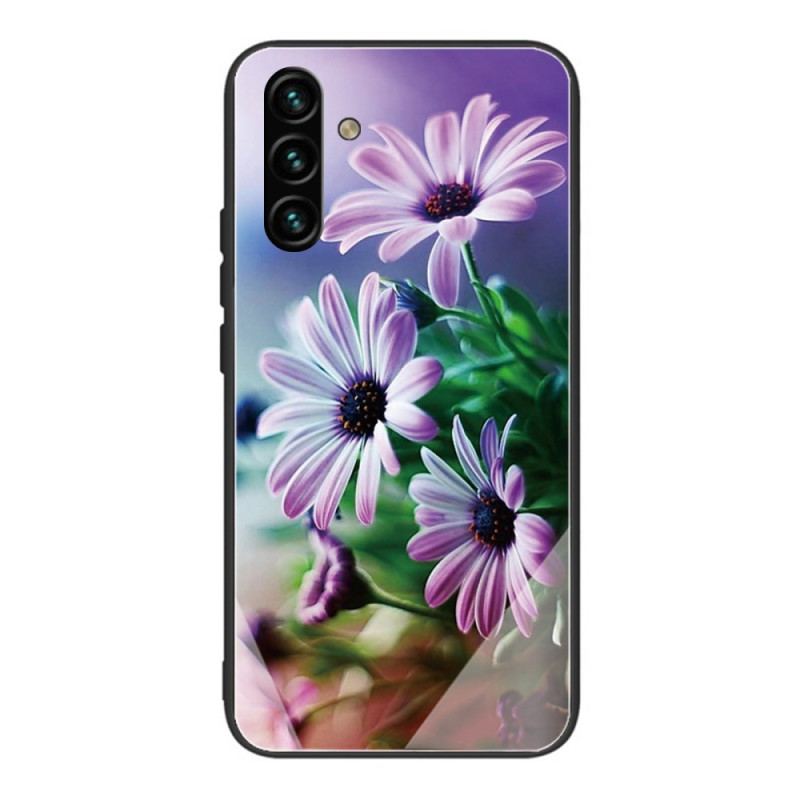 Capa De Celular Para Samsung Galaxy A13 5G / A04s Flores De Vidro Temperado