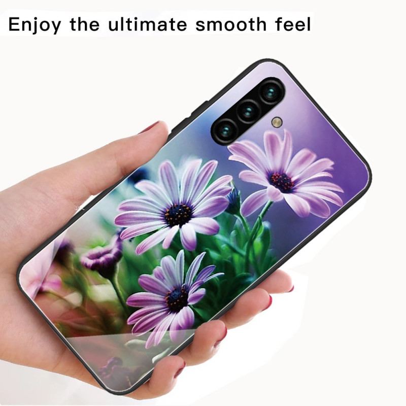 Capa De Celular Para Samsung Galaxy A13 5G / A04s Flores De Vidro Temperado