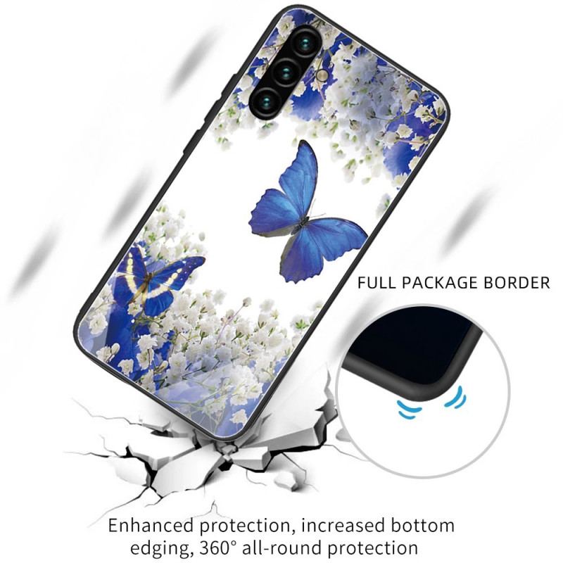 Capa De Celular Para Samsung Galaxy A13 5G / A04s Vidro Temperado Com Design De Borboletas