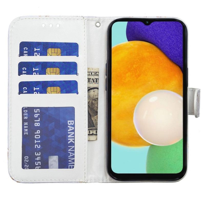 Capa De Couro Para Samsung Galaxy A13 5G / A04s Apanhador De Sonhos Artístico