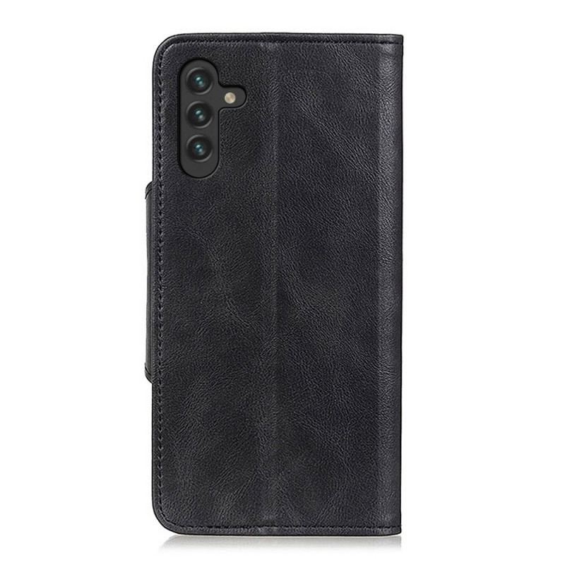 Capa De Couro Para Samsung Galaxy A13 5G / A04s Botão De Couro Falso