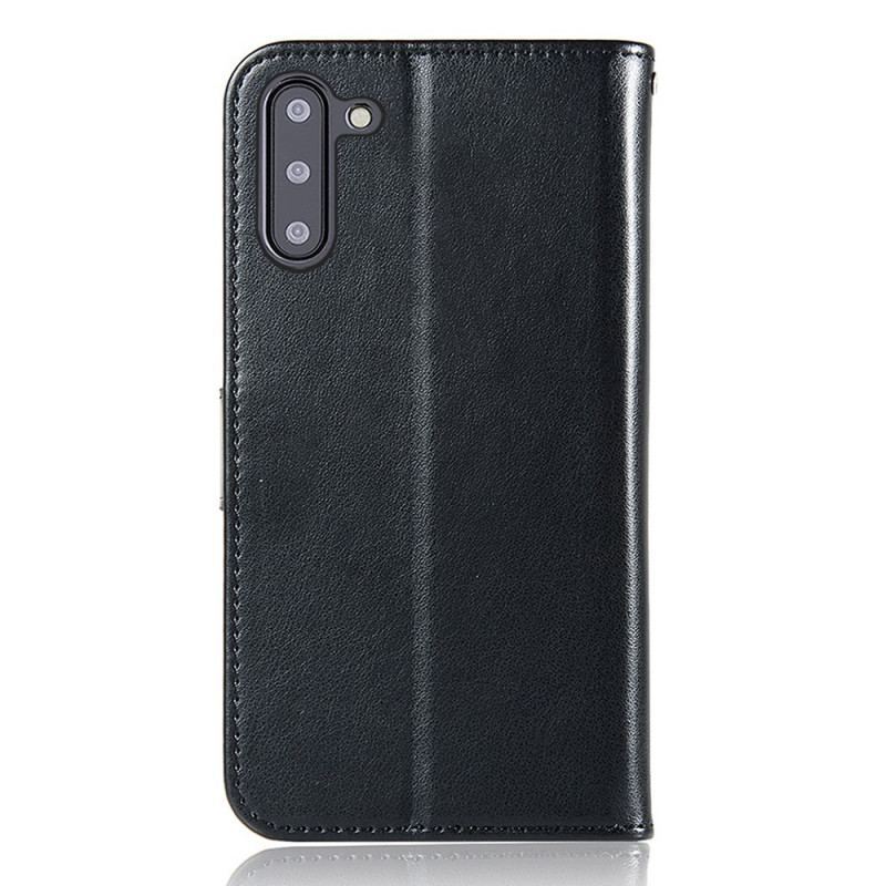 Capa De Couro Para Samsung Galaxy A13 5G / A04s Coruja Apanhador De Sonhos Com Efeito De Couro