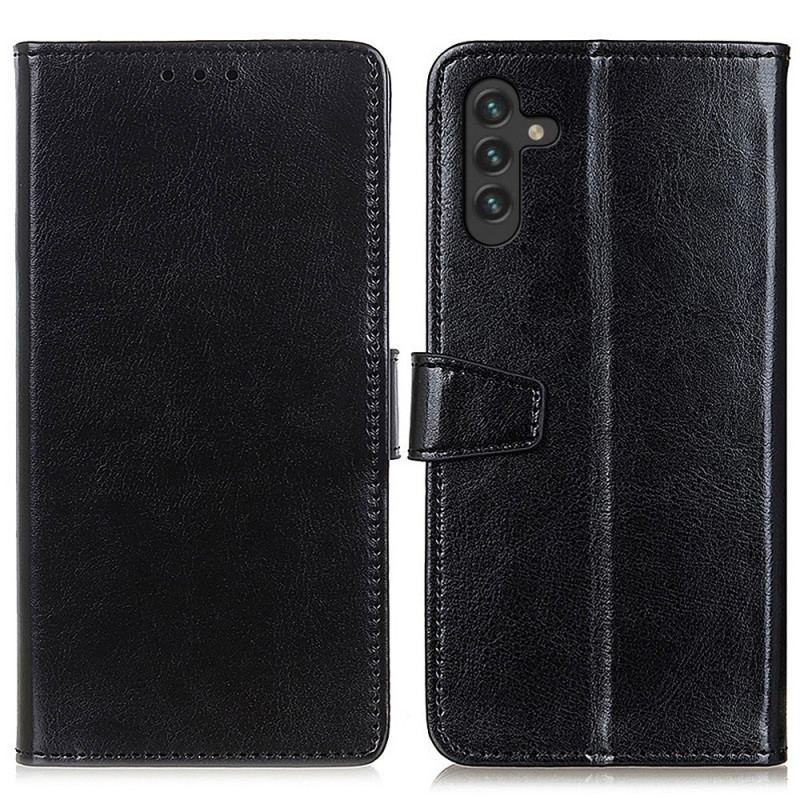 Capa De Couro Para Samsung Galaxy A13 5G / A04s Efeito Couro Brilhante Simples