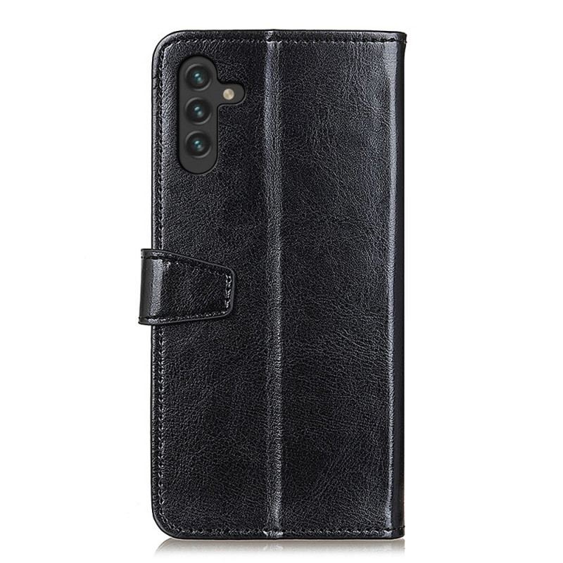 Capa De Couro Para Samsung Galaxy A13 5G / A04s Efeito Couro Brilhante Simples