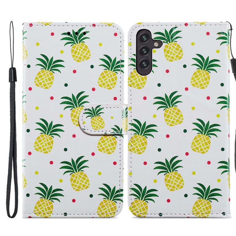 Capa De Couro Para Samsung Galaxy A13 5G / A04s Vôo De Borboletas